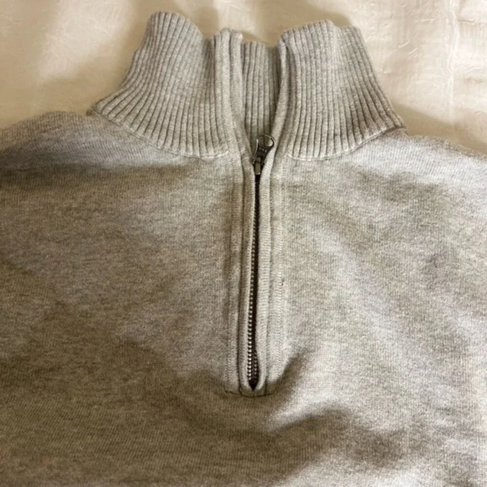 J Crew Mens 1/4 zip gray sweater size L